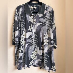 Tommy Bahama Silk Blend Hawaiian Shirt Men’s XXL Floral Short Sleeve